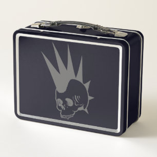 Customisable Punk Jawless Skull Metal Lunch Box