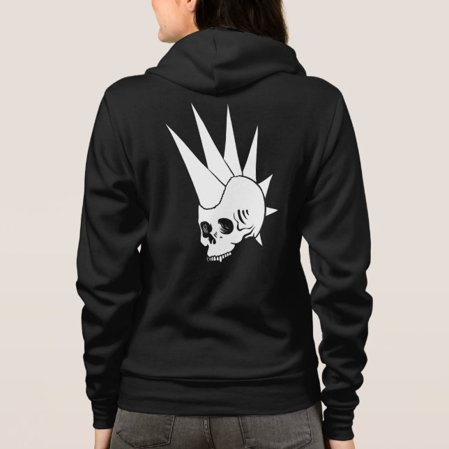 Customisable Punk Jawless Skull Version 2 Hoodie (Back)