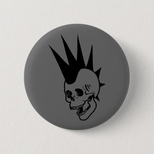 Customisable Punk Skull 6 Cm Round Badge