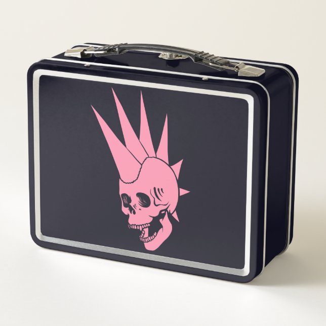 Customisable Punk Skull Version 2 Metal Lunch Box (Back)