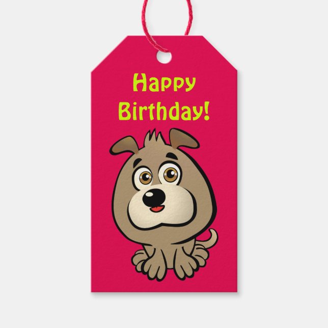 Customisable Puppy Cartoon Gift Tags (Front)