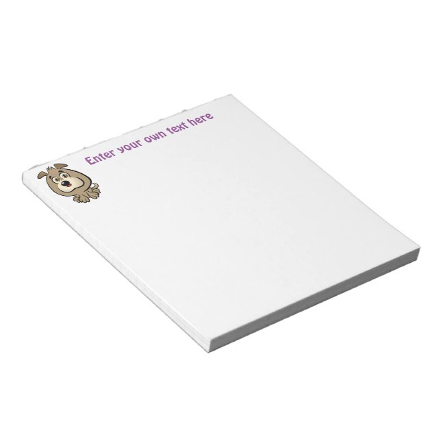 Customisable Puppy Cartoon Notepad (Angled)