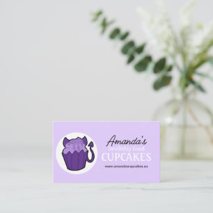 Customisable Purple Devil Cupcake Business Cards