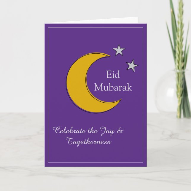 Customisable Purple Eid Invitation Card (Front)