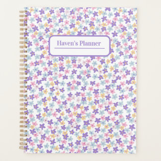 Customisable purple floral planner