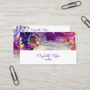 Customisable Purple Galaxy Alcohol Inks Business Card