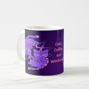 Customisable Purple Gemini Kittens Decagon Purple Coffee Mug