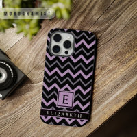 Customisable Purple Grey Black Chevron Pattern