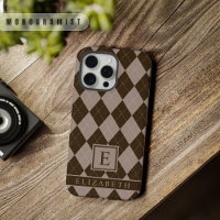 Customisable Purple Grey Brown Argyle Pattern