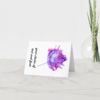Customisable purple hydrangea floral card