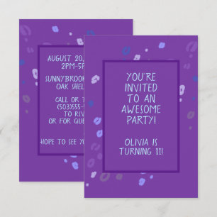 Customisable Purple Leopard Print Party Invitation
