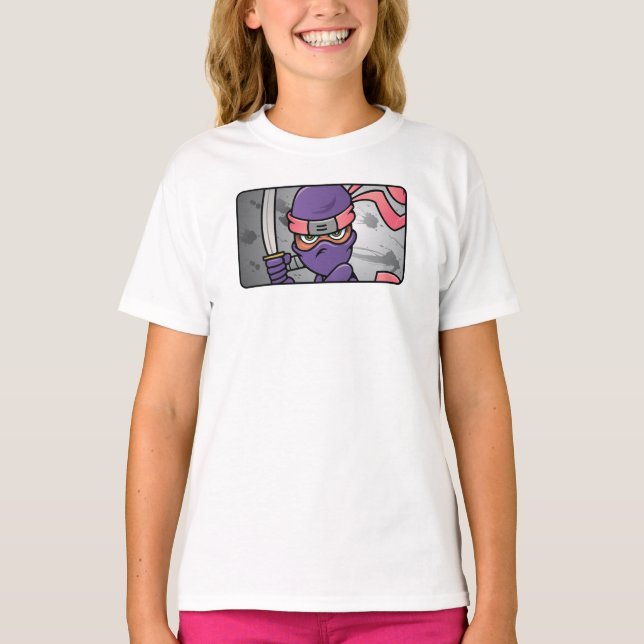 Customisable Purple Ninja Design T-Shirt (Front)