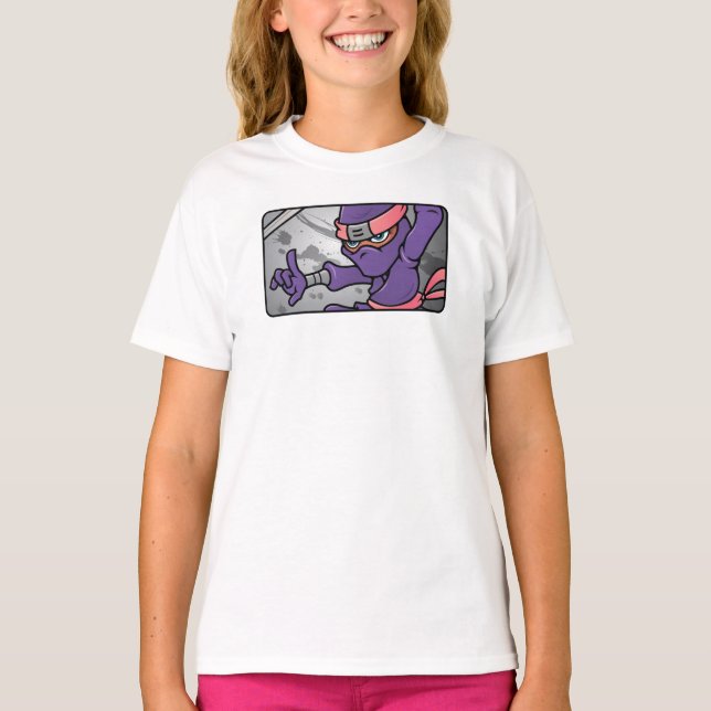 Customisable Purple Ninja Design T-Shirt (Front)