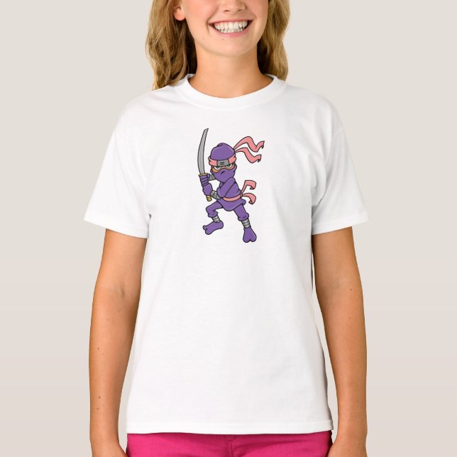 Customisable Purple Ninja Design T-Shirt (Front)