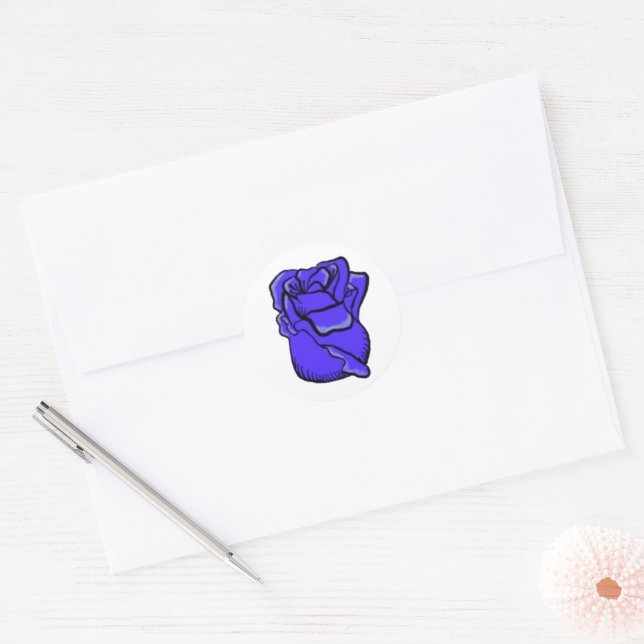 Customisable Purple Rose Sticker (Envelope)