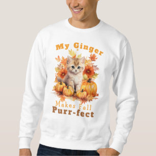 Customisable Purr-fect Autumn Cat Ginger Sweatshirt