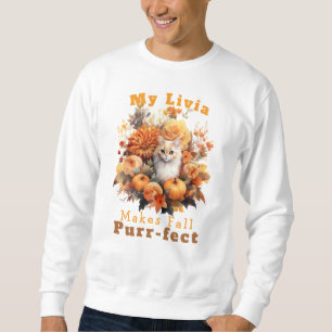 Customisable Purr-fect Autumn Cat Livia Sweatshirt
