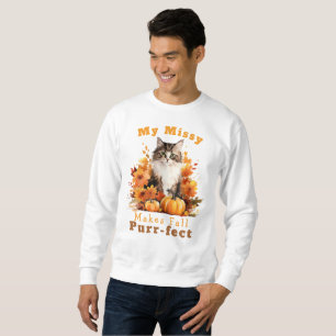 Customisable Purr-fect Autumn Cat Missy Sweatshirt