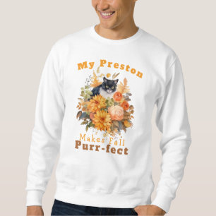 Customisable Purr-fect Autumn Cat Preston Sweatshirt
