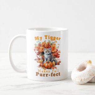 Customisable Purr-fect Autumn Cat Tigger Coffee Mug