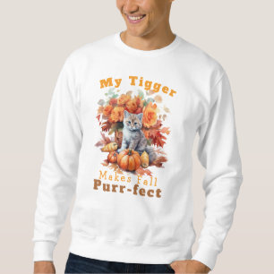 Customisable Purr-fect Autumn Cat Tigger Sweatshirt