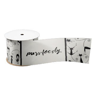 Customisable Purr-fectly Cat Satin Ribbon