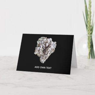 Customisable Pyrite and Green Quartz Crystal Card