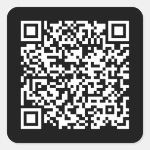 Customisable QR Code Black Square Sticker