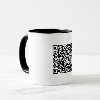 Customisable QR Code Black & White Abstract Geek Mug
