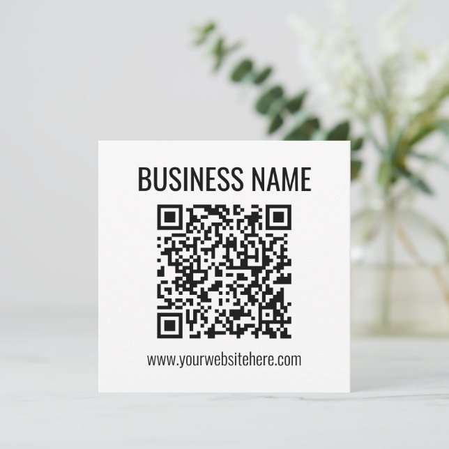 Customisable QR code & Business Name Card (Standing Front)