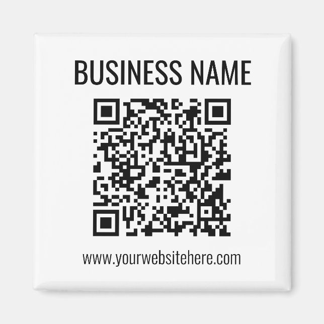 Customisable QR code & Business Name Magnet (Front)