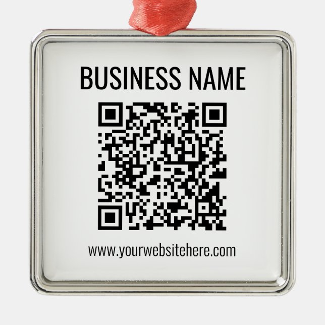 Customisable QR code & Business Name Metal Tree Decoration (Front)