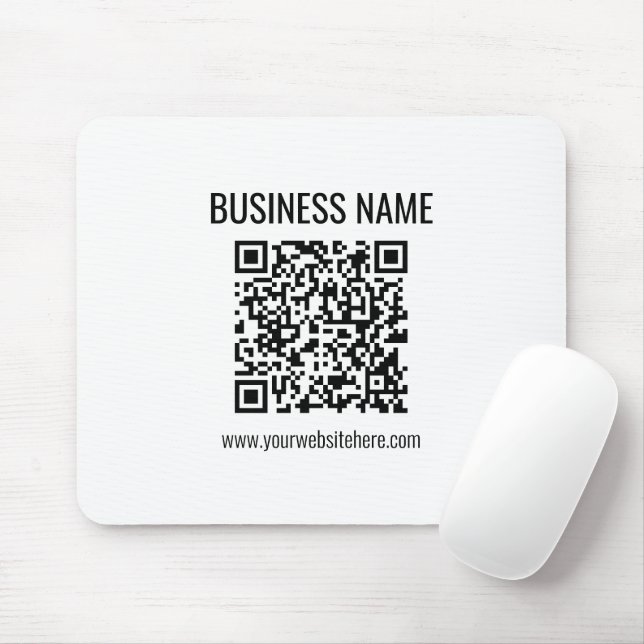 Customisable QR code & Business Name Mouse Mat (With Mouse)