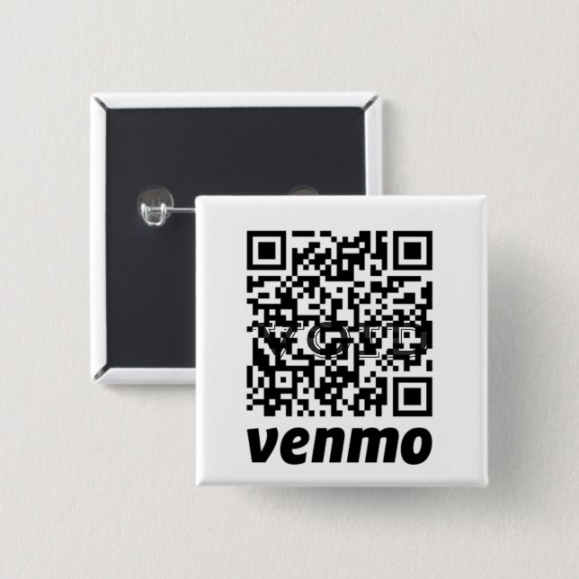 Customisable QR Code Button  (Front & Back)
