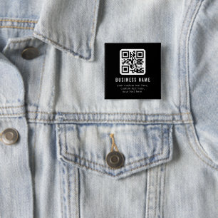 Customisable QR Code & Editable Text Design 15 Cm Square Badge