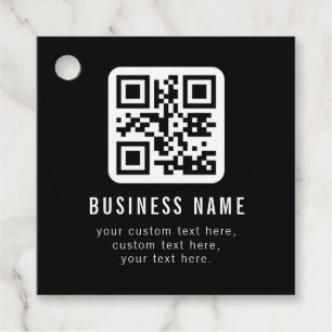 Customisable QR Code & Editable Text Design Favour Tags