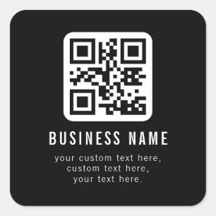 Customisable QR Code & Editable Text Design Square Sticker
