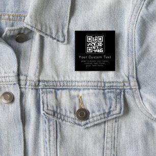 Customisable QR Code & Editable Text Template 15 Cm Square Badge