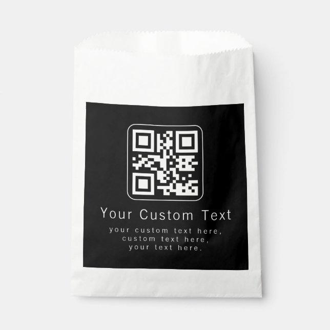 Customisable QR Code & Editable Text Template Favour Bags (Front)