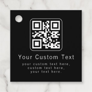 Customisable QR Code & Editable Text Template Favour Tags