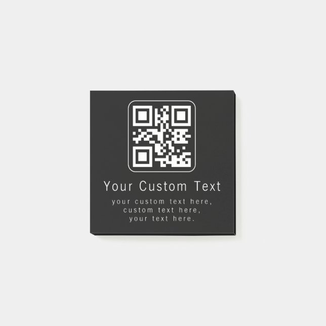 Customisable QR Code & Editable Text Template Post-it Notes (Front)
