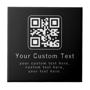 Customisable QR Code & Editable Text Template Tile