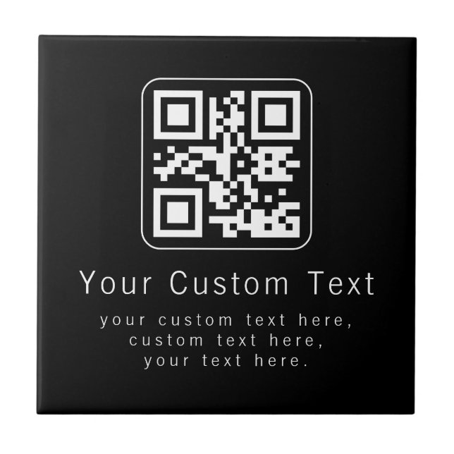 Customisable QR Code & Editable Text Template Tile (Front)