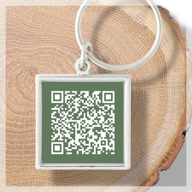 Customisable QR Code Forest Green Keychain (Creator Uploaded)