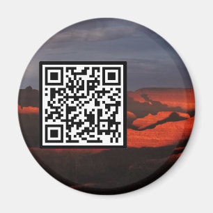 Customisable QR Code Grand Canyon Sunset Storm Magnet
