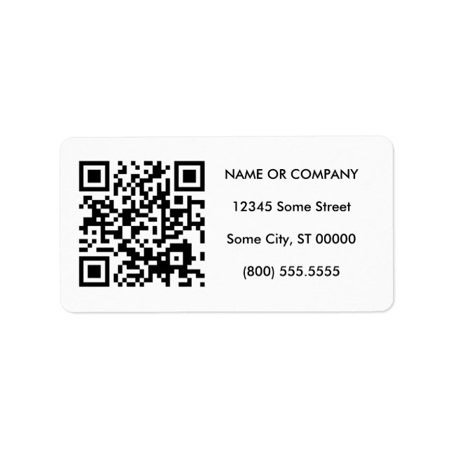 customisable QR code Label (Front)