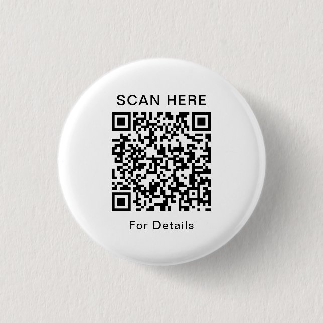 Customisable QR Code Round Button for Any Purpose (Front)