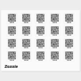 Customisable QR code SCAN ME black Square Sticker