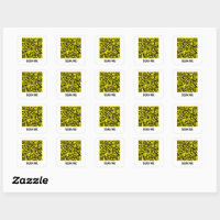 Customisable QR code SCAN ME yellow Square Sticker