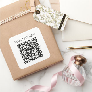 Customisable QR Code Sign Square Sticker